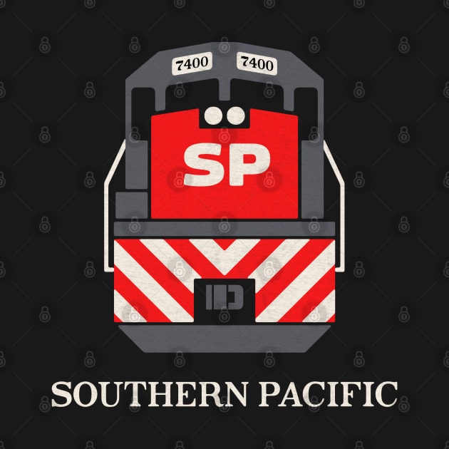 Southern Pacific Railroad Train Engine T-Shirt by Turboglyde