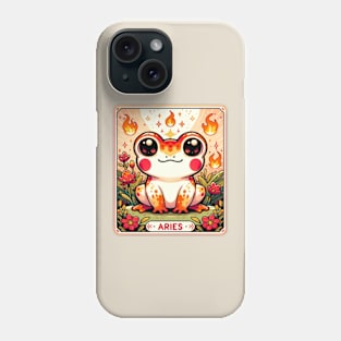 Aries Zodiac Cottagecore Frog Tarot Card Birthday Kawaii Phone Case