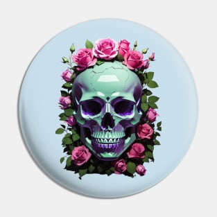 Urban Chic Meets Spooky Vibes: Green and Violet Skull Aesthetic Artwork for Halloween" Pin