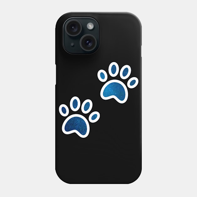 Full time dog mom shiny blue dog paw Phone Case by HR-the-Chemist