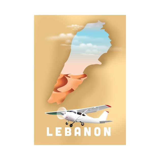 Lebanon Travel map poster by nickemporium1