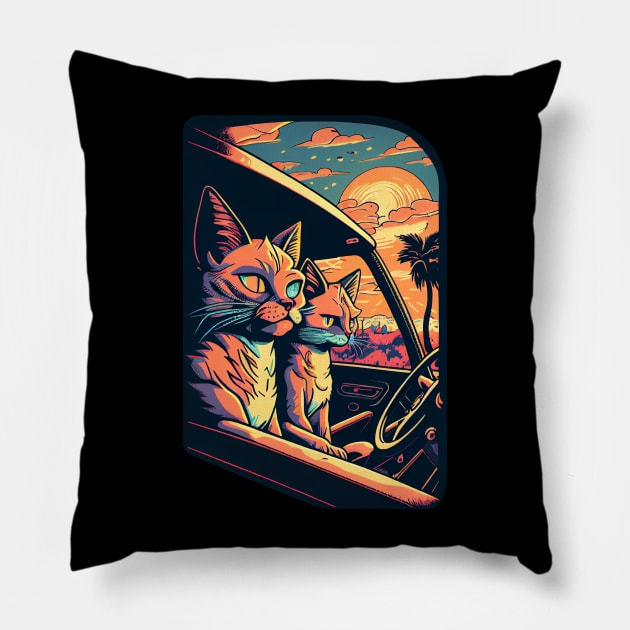 Cat Couples Pillow by Holycat