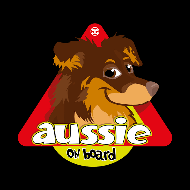 Aussie on Board - Brown and Tan by DoggyGraphics