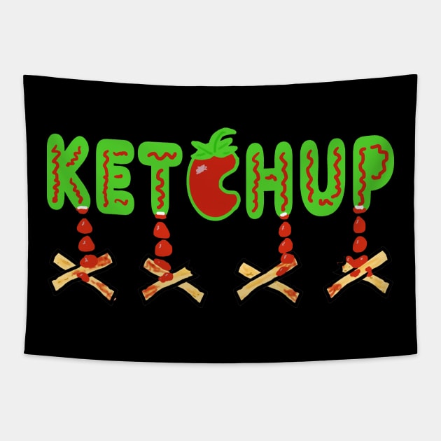 Ketchup and Fries Tapestry by Mark Ewbie