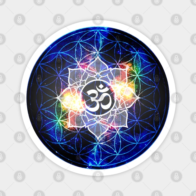 Power Om Flower of Life Sacred Geometry Magnet by Bluepress