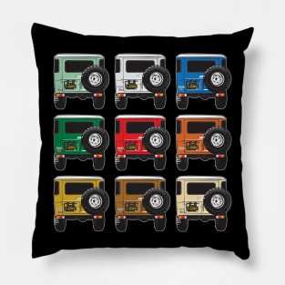 A Rainbow of Awesomeness (Stacked Rear FJ40s) Pillow