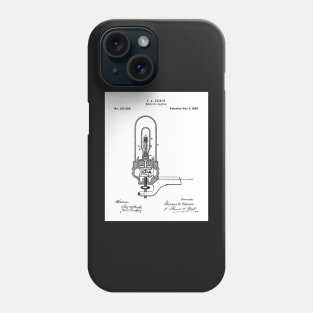 Light Bulb Patent - Industrial Design Housewarming Art - White Phone Case