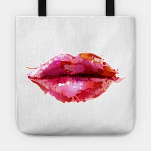 Image: Watercolor, Lips Tote