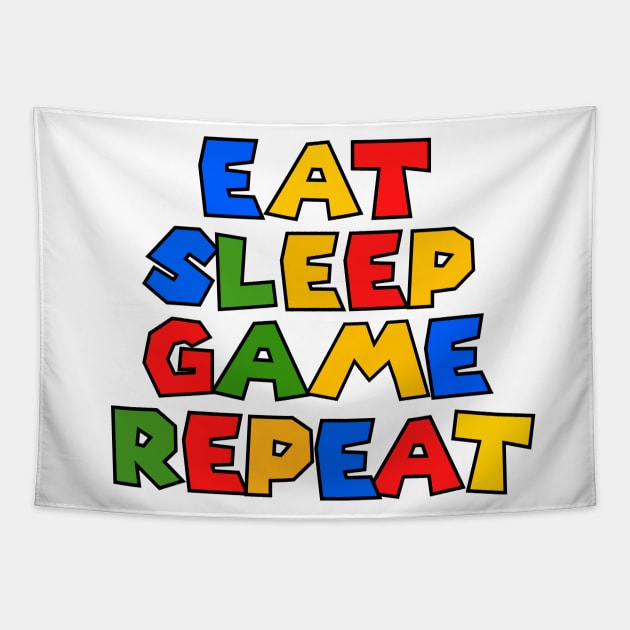 Eat sleep game repeat Tapestry by mksjr