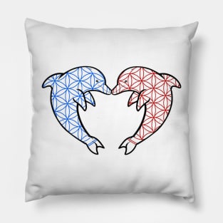 Flower Of Life Dolphins Pillow