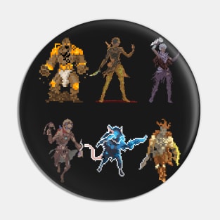 Gloomhaven Starter Characters Pixel Design - Board Game Inspired Graphic - Tabletop Gaming Pin