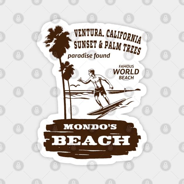 Mondo's Beach Ventura Magnet by Alexander Luminova