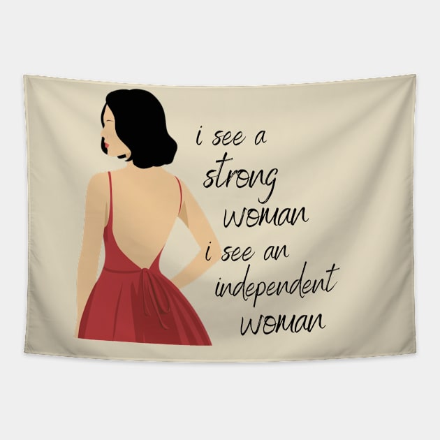 Strong Woman Independent Woman Empowered Woman Tapestry by AnimeVision