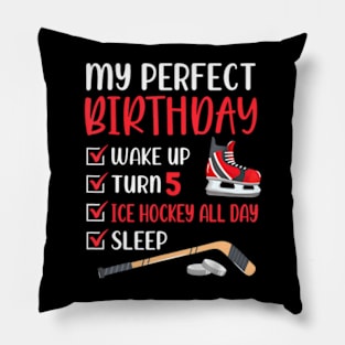 5 Year Old Ice Hockey Birthday Party 5Th Boy Bday Five Pillow