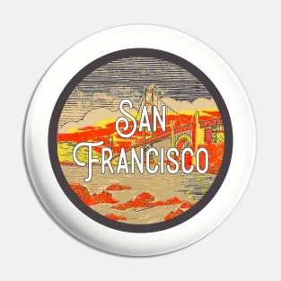 San Francisco Vintage Travel Decal Pin