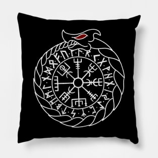 Vegvisir and Futhark - Ouroboros Pillow