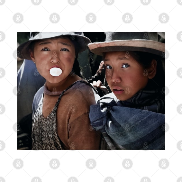 Colorized vintage Friends in Bolivia by In Memory of Jerry Frank