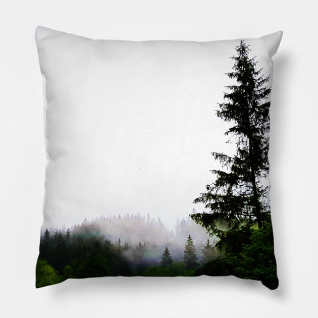 Misty Forest Pillow by Kate-P-