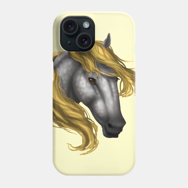 Horse Head - Dapple Yellow Mane Phone Case by FalconArt