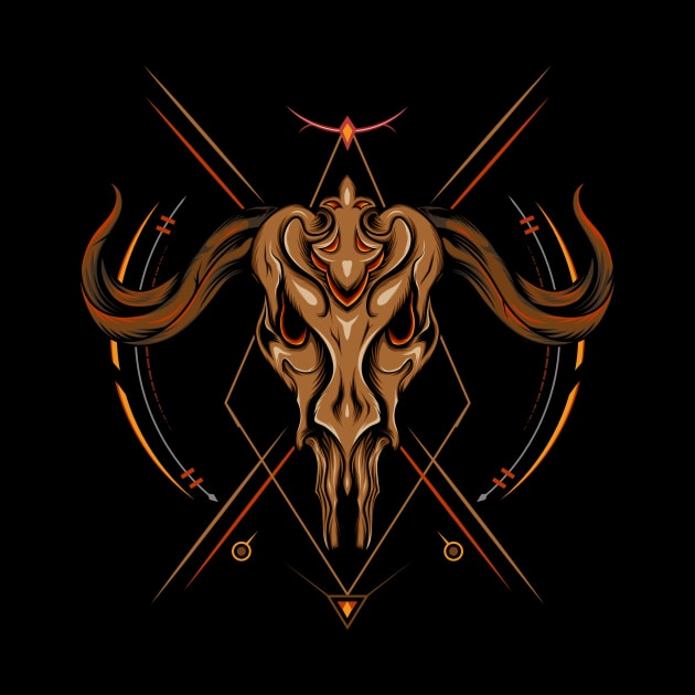 Buffalo Skull head logo by AGORA studio