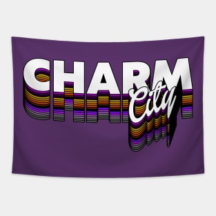 Charm City ))(( Baltimore City Pride Retro Font Tapestry