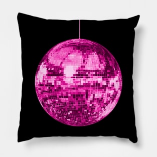 Pink Vintage Sparkling Shiny Disco Ball Pillow