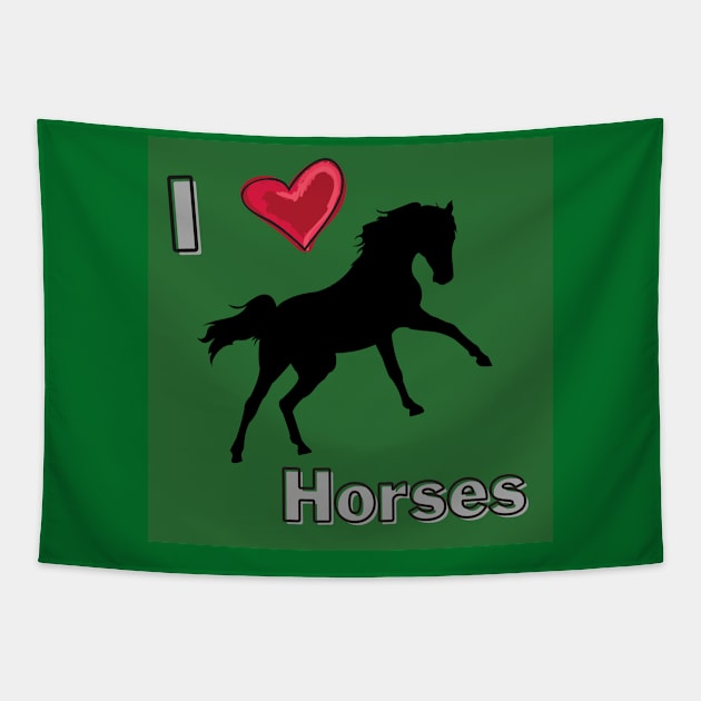 I Love Horses Tapestry by livmilano