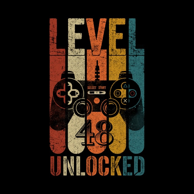 Level 48 Unlocked Awesome Since 1972 - 48th Birthday Gamers by TeeBlade