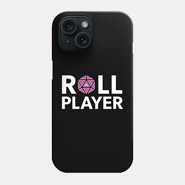 Roll Player (Pink d20) Phone Case by NashSketches