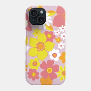 Sunshine flowers - retro floral by Cecca Designs Phone Case