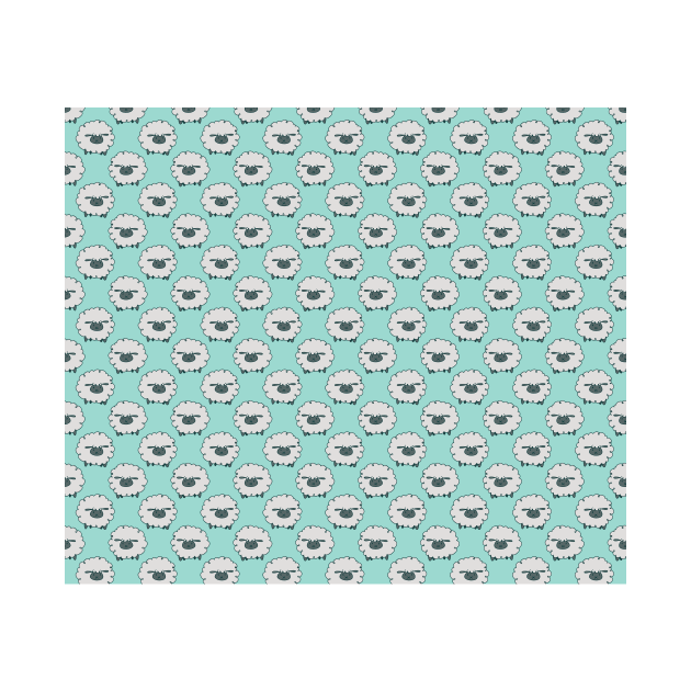 Fluffy Sheep Light Blue Pattern by saradaboru