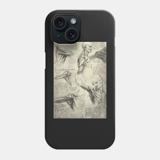 Anatomical drawing by Leonardo Da Vinci of a Man&#39;s neck and shoulders.  Circa 1510 Phone Case