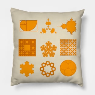 9 Fractals- orange red-orange Pillow