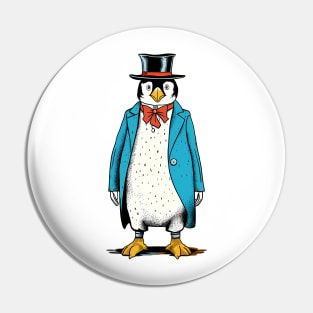 Penguin in blue tuxedo Pin