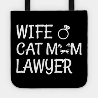 wife cat mom lawyer Tote