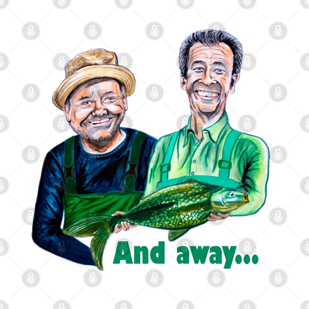 Caricatures of Bob Mortimer and Paul Whitehouse - Gone Fishing by smadge