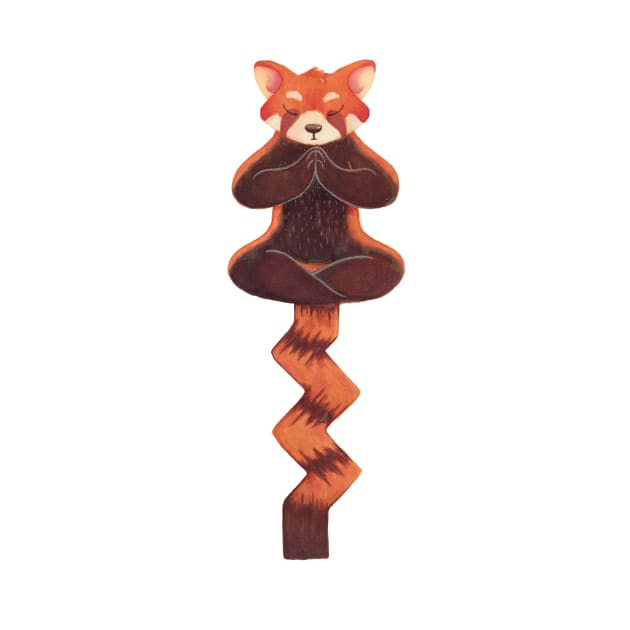 Red Panda Zen by cshillustration