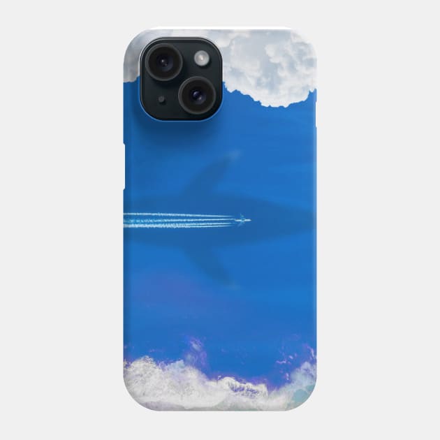 Airplane, whale, sky and ocean Phone Case by Paskwaleeno