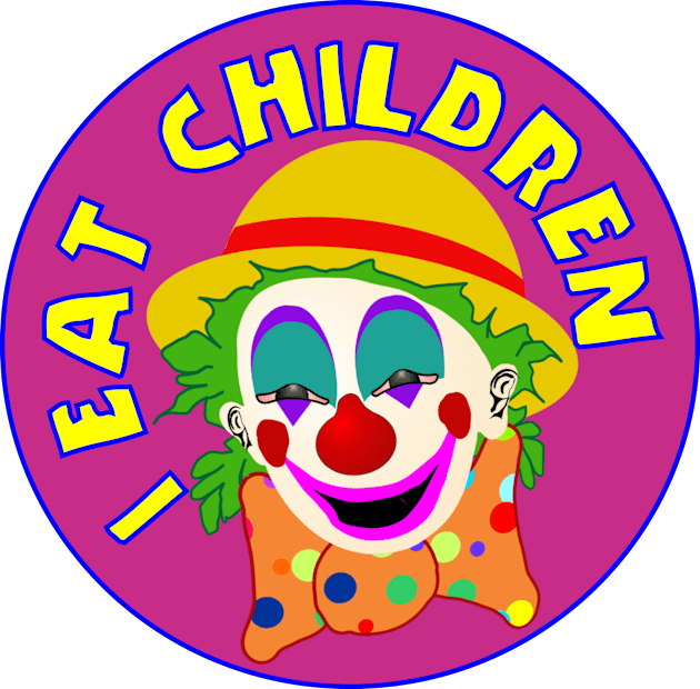 I eat children clown Kids T-Shirt by MadmanDesigns