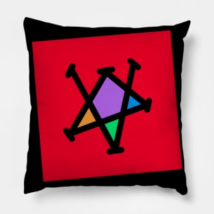 Vermilion Rainbow Pillow