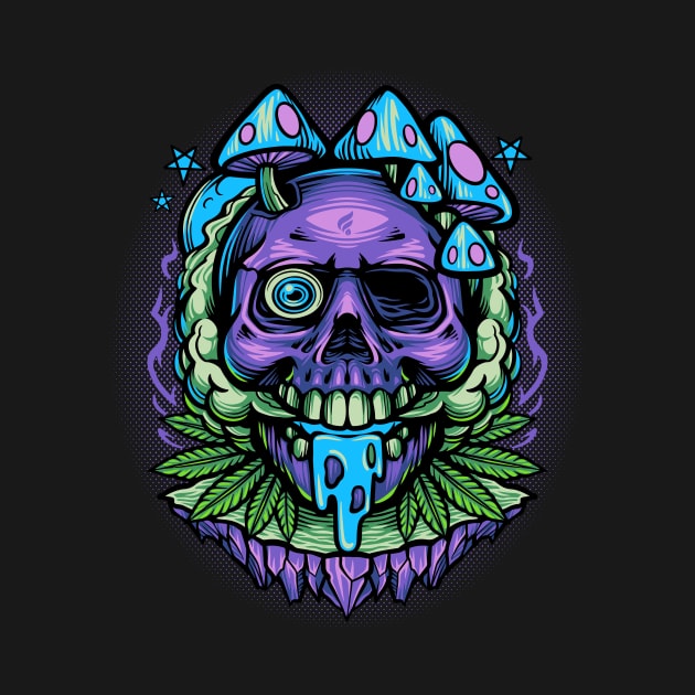 psychedelic skull by Falden