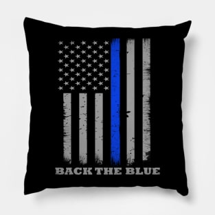 Back The Blue Thin Blue Line Flag Pillow