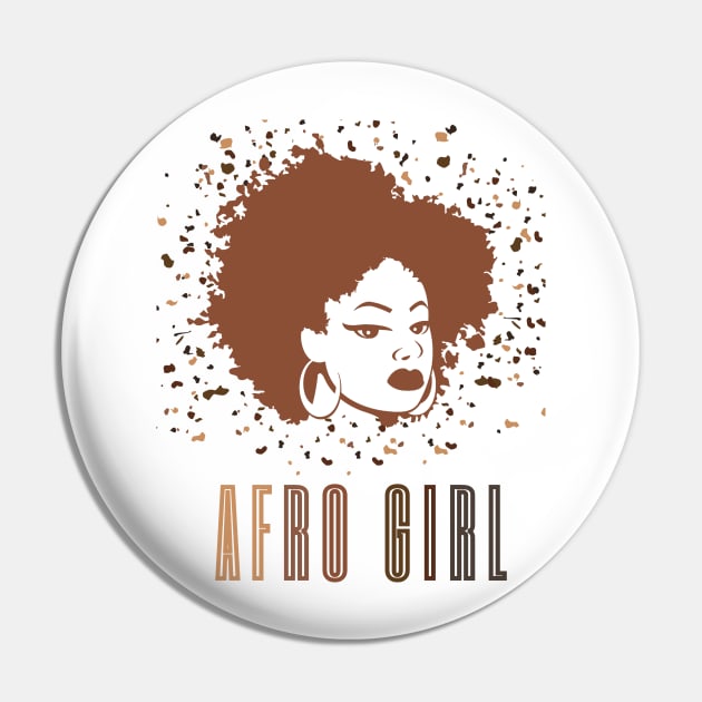 Strong Black Afro Girl African American Melanin Afro Queen Gift Pin by HypeProjecT