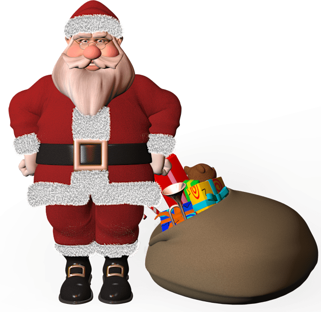 Merry Christmas Santa With Big Gift Bag Kids T-Shirt by holidaystore