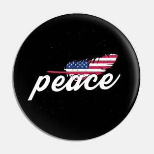 Peace American Flag Dove Feather Pin