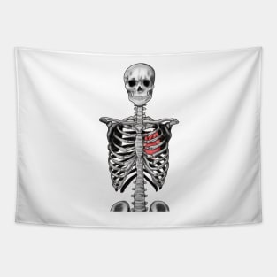 Just A Skeleton With a Heart Tapestry