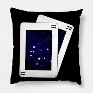 Aquarius Zodiac Sign Card Pillow