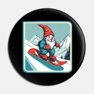 Gnome snowboarding Pin