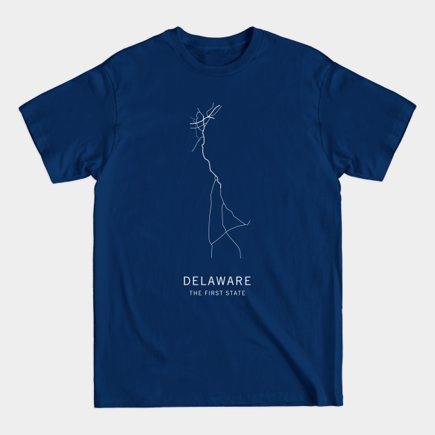 Disover Delaware State Road Map - Delaware - T-Shirt