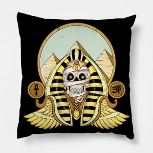 Golden Pharaoh Skull Pillow